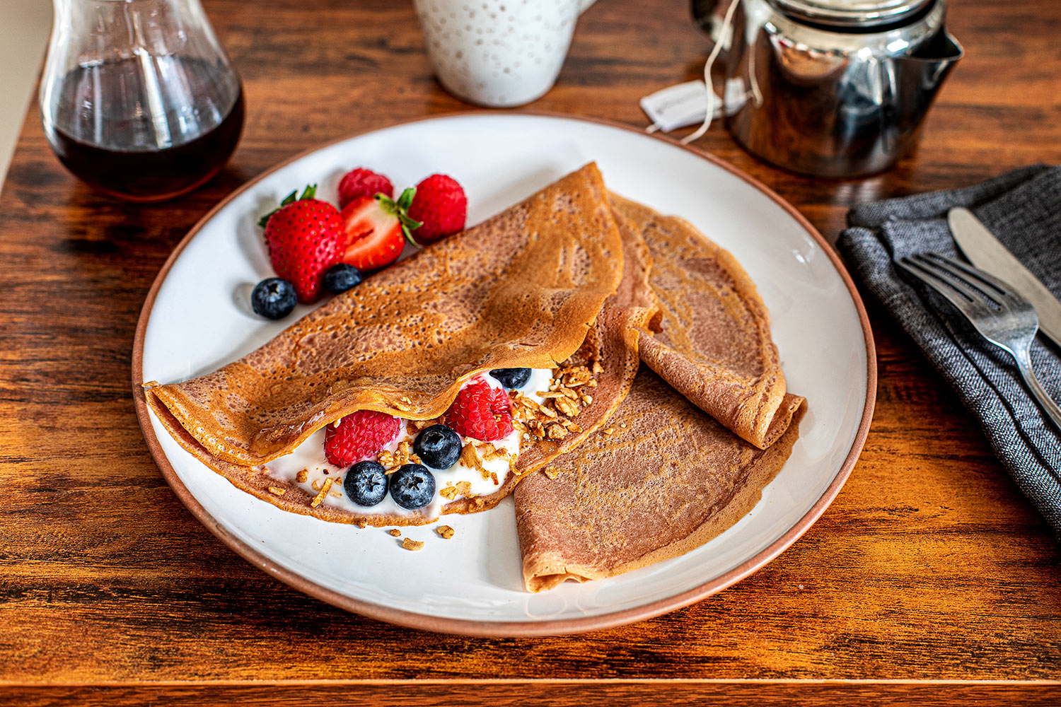 Thin chocolate crepes