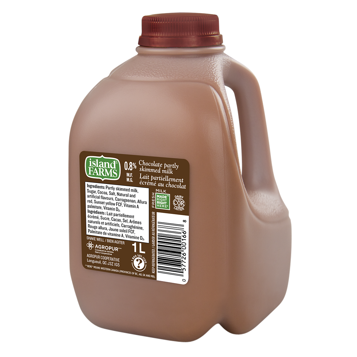 1L ISLAND FARMS CHOCOLATE MILK 0.8% JUG