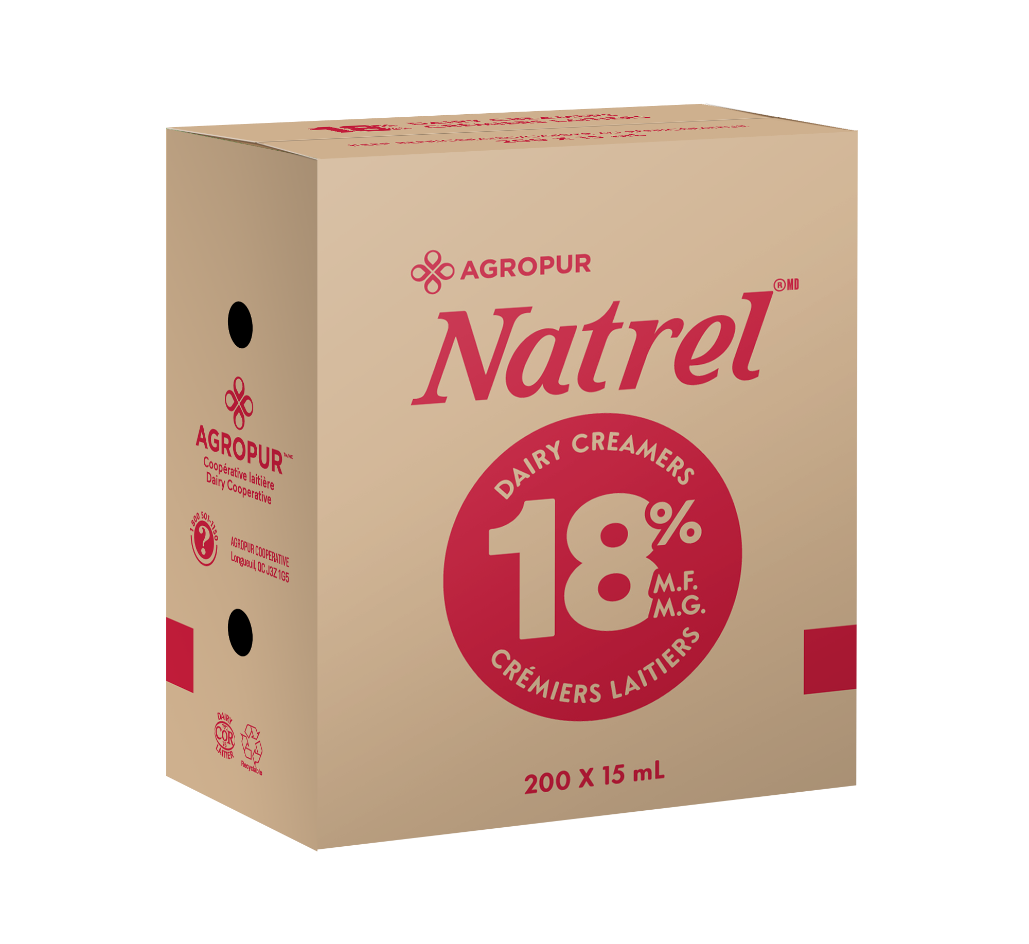 200X15ML NATREL CRÉMIER LAITIER 18%